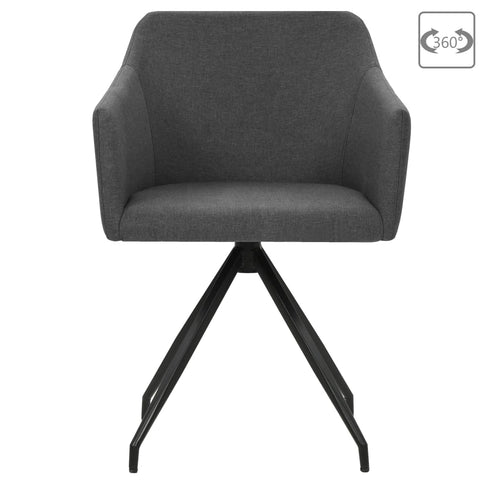 Swen Studio -  Swivel Dining Chairs 6 pcs Dark Grey Fabric (UK/IE/FI/NO only) (3x331509)